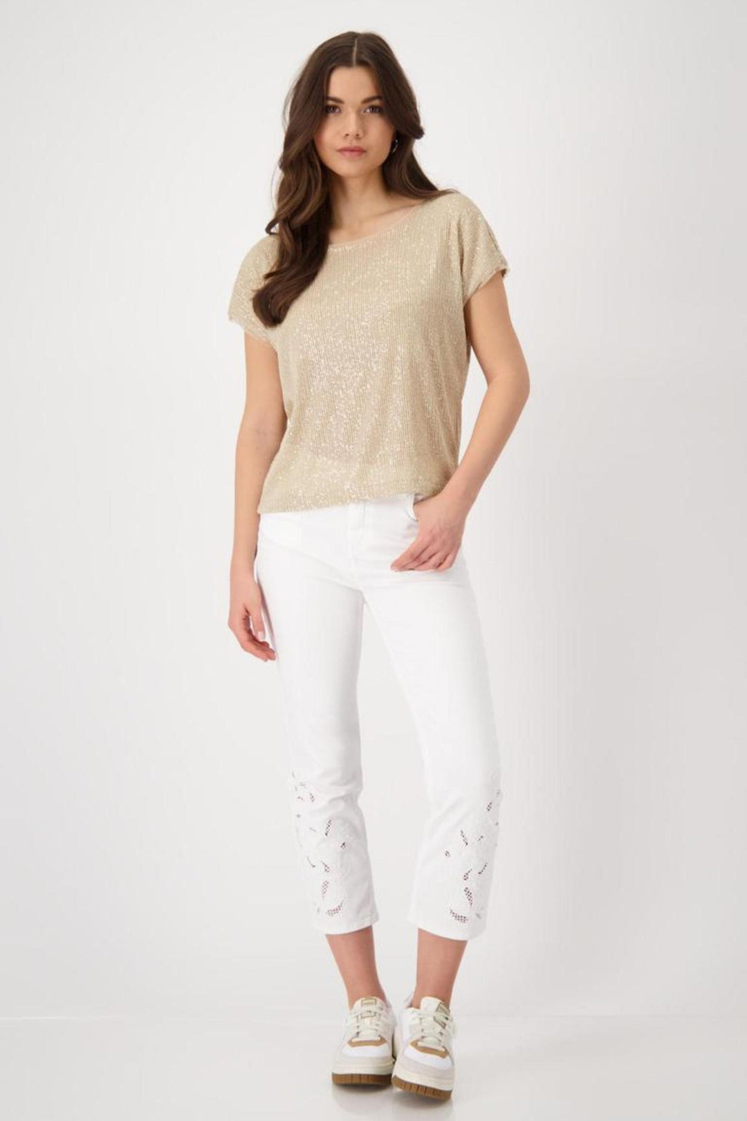 MONARI TOP SEQUIN TEE - 409685MNR