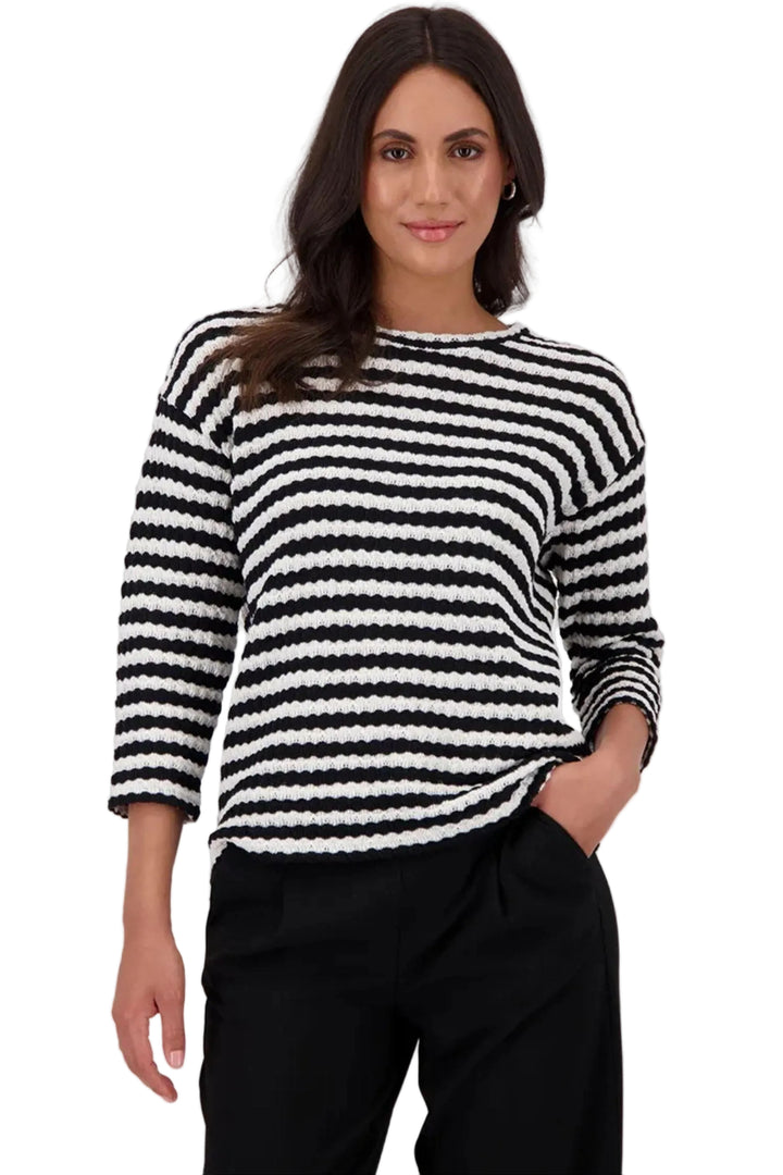 MONARI TOP STRIPE KNIT TEE - 808874MNR