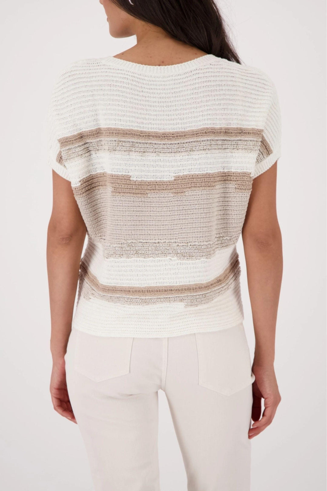 MONARI TOP TEXTURED MIXED KNIT - 410442MNR