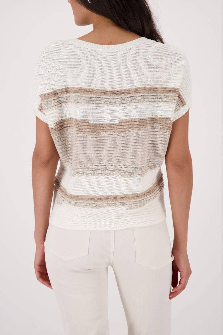 MONARI TOP TEXTURED MIXED KNIT - 410442MNR