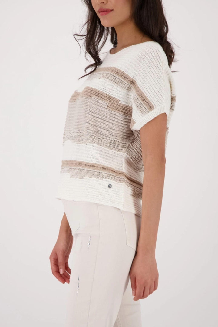 MONARI TOP TEXTURED MIXED KNIT - 410442MNR