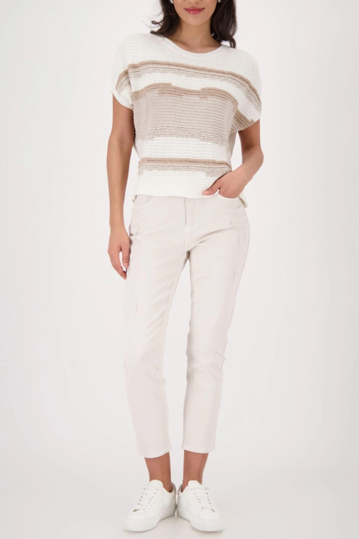 MONARI TOP TEXTURED MIXED KNIT - 410442MNR