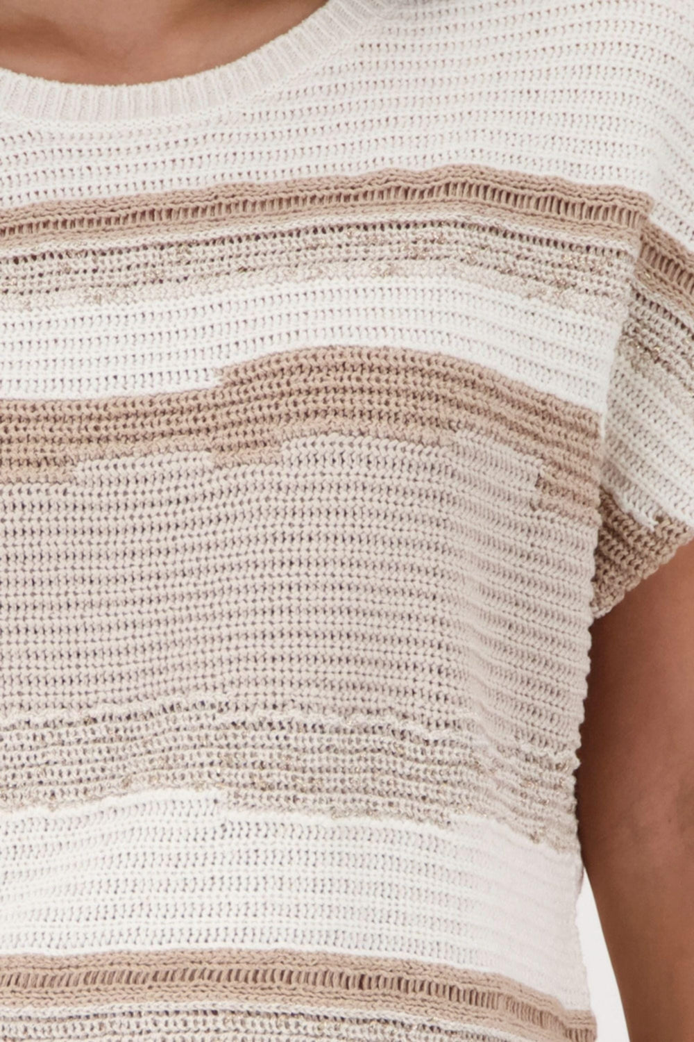 MONARI TOP TEXTURED MIXED KNIT - 410442MNR