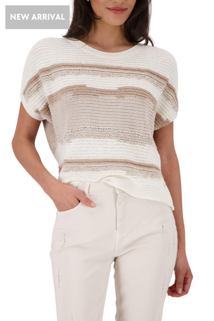 MONARI TOP TEXTURED MIXED KNIT - 410442MNR