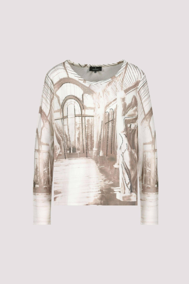 MONARI TOP WINDOW SEQUIN TEE - 809382MNR