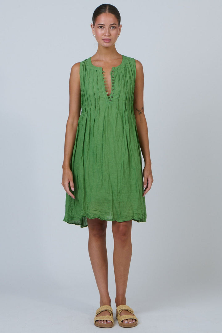NAMASTAI DRESS BUTTON FRONT DRESS - P153