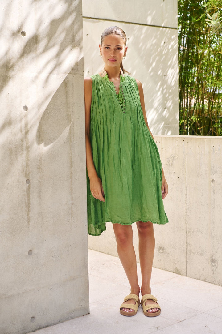 NAMASTAI DRESS BUTTON FRONT DRESS - P153