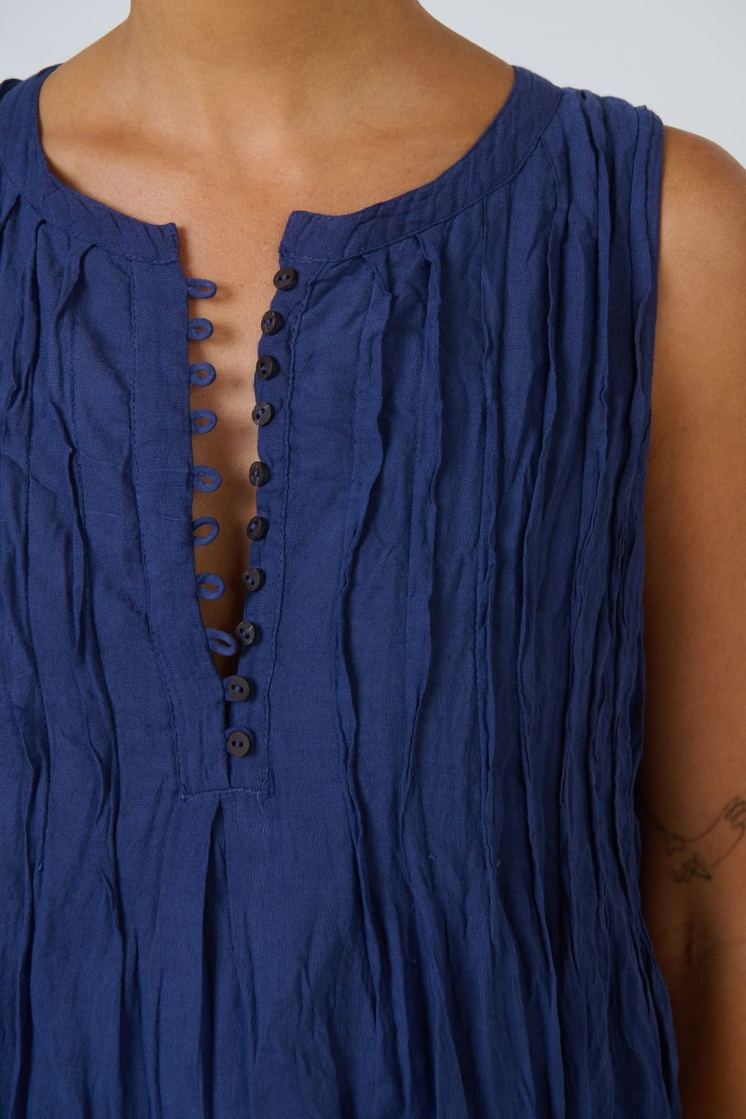 NAMASTAI DRESS BUTTON FRONT DRESS - P153