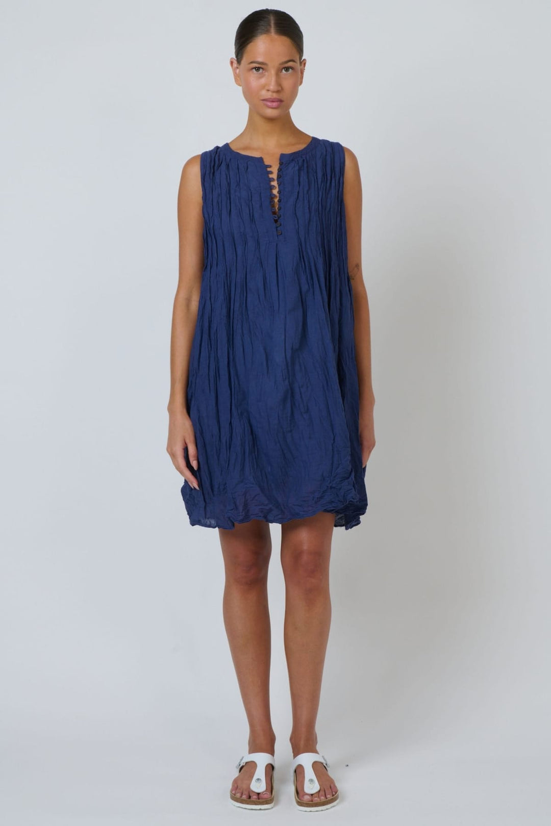 NAMASTAI DRESS BUTTON FRONT DRESS - P153