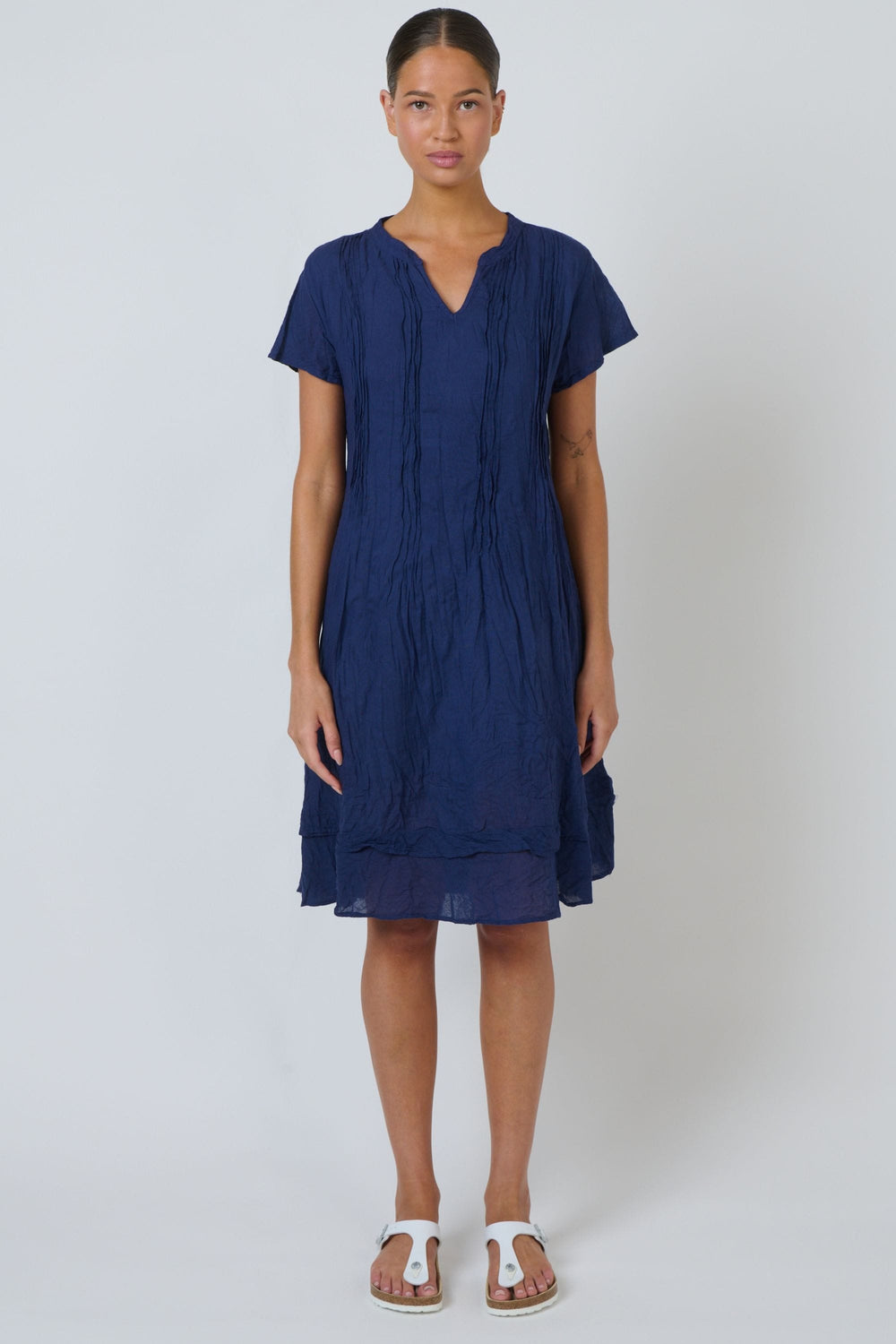 NAMASTAI DRESS GATHERED COTTON DRESS - P180