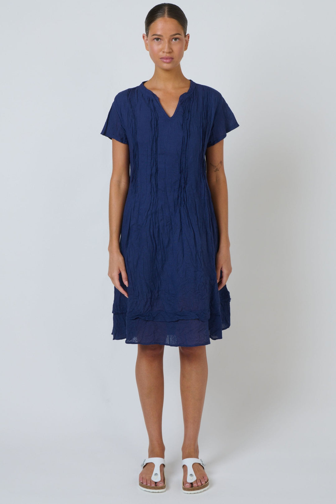 NAMASTAI DRESS GATHERED COTTON DRESS - P180