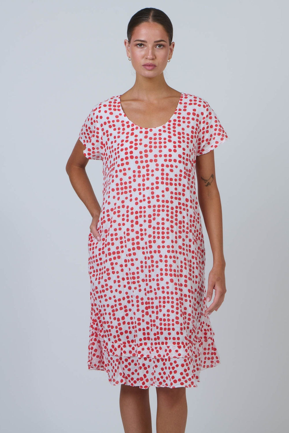 NAMASTAI DRESS ROUND NECK COTTON DRESS - P12