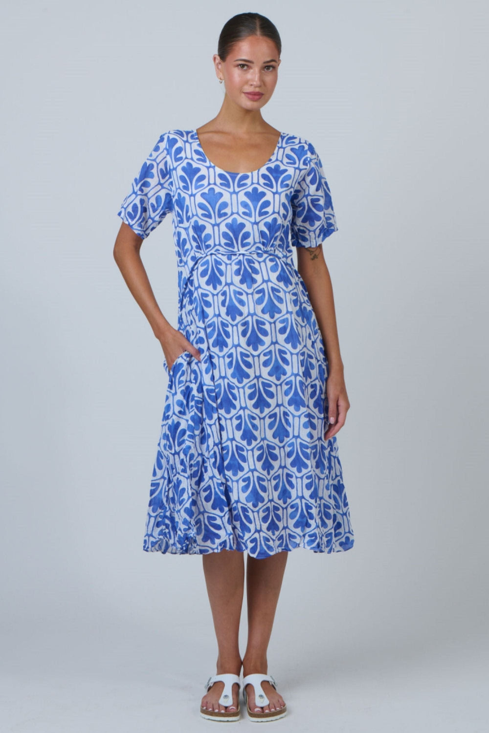 NAMASTAI DRESS ROUND NECK COTTON DRESS - P150