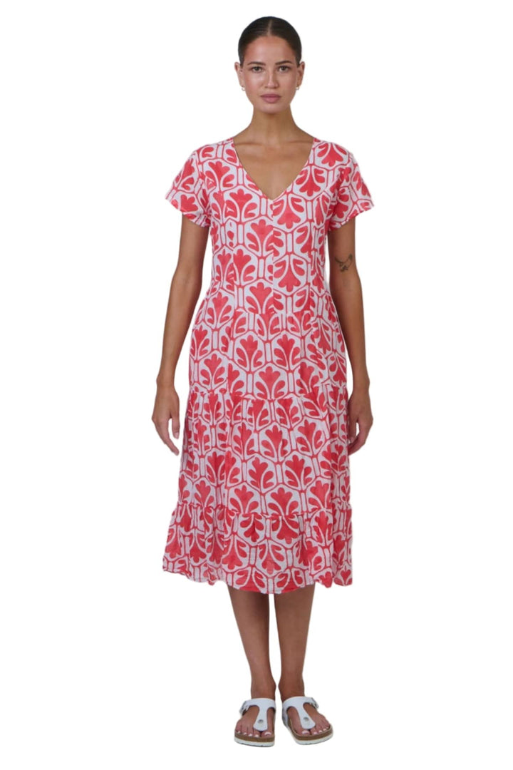 NAMASTAI DRESS S/M / CHILLI V NECK COTTON DRESS - P82
