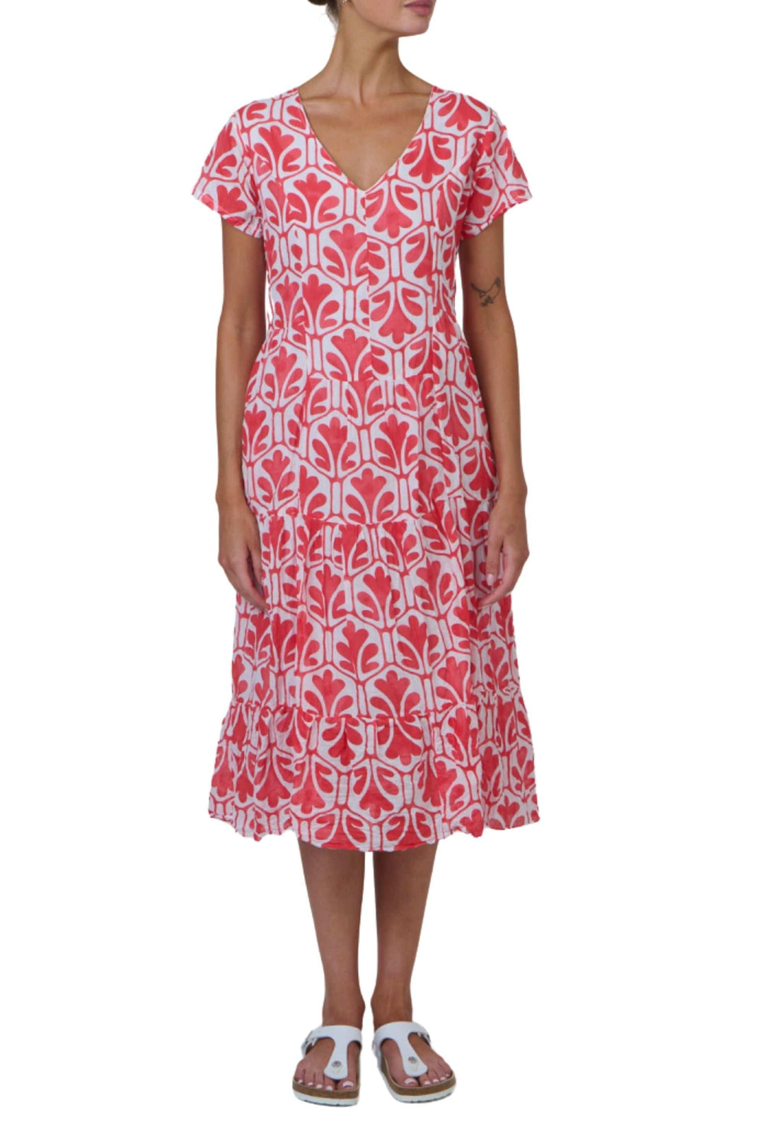 NAMASTAI DRESS S/M / CHILLI V-NECK DRESS - P82