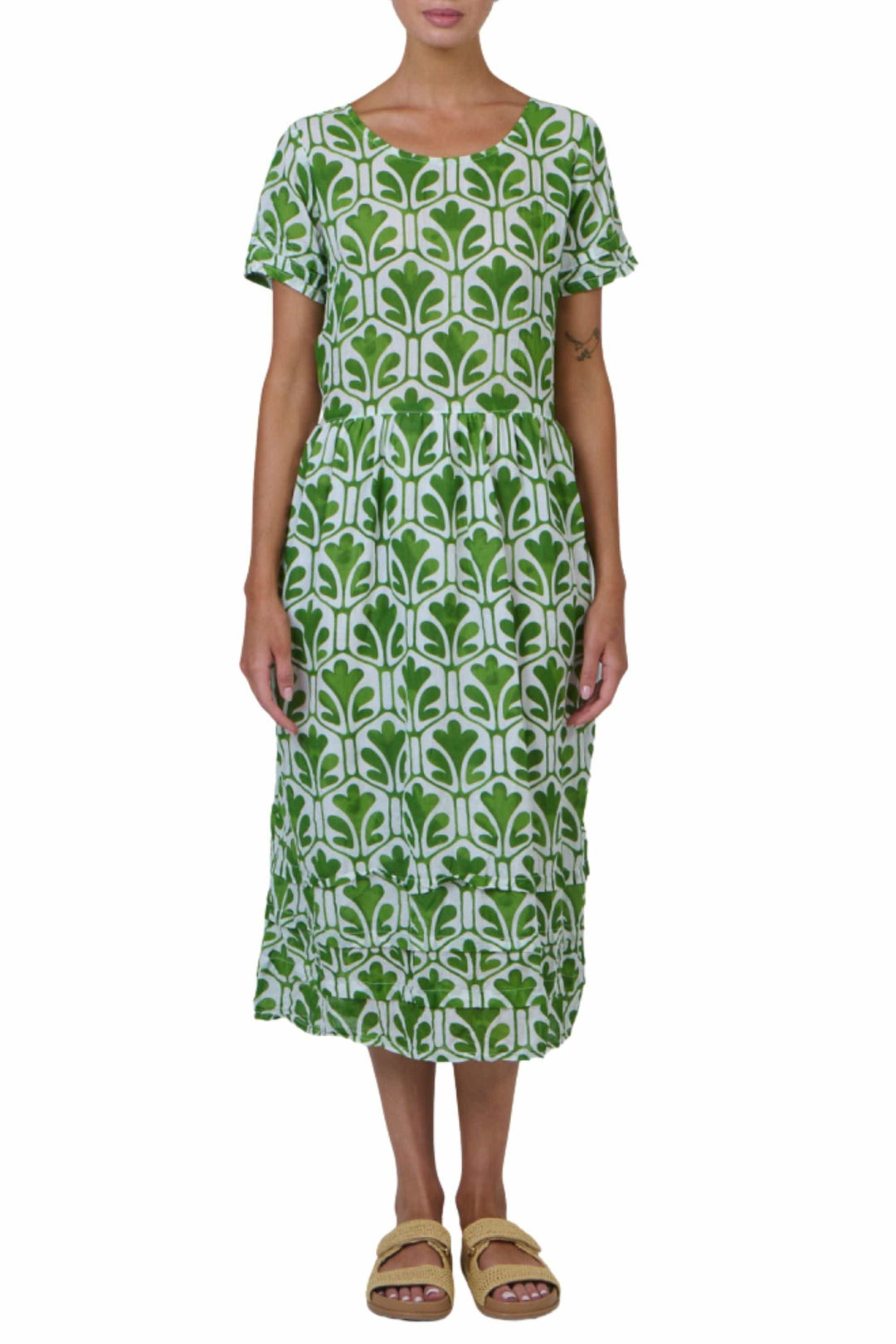 NAMASTAI DRESS S/M / GREEN MIDI DRESS - P166