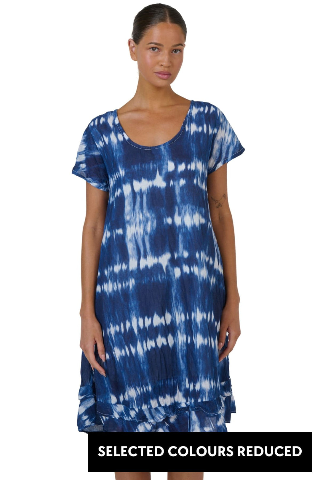 NAMASTAI DRESS S/M / SHADOW ROUND NECK COTTON DRESS - P12