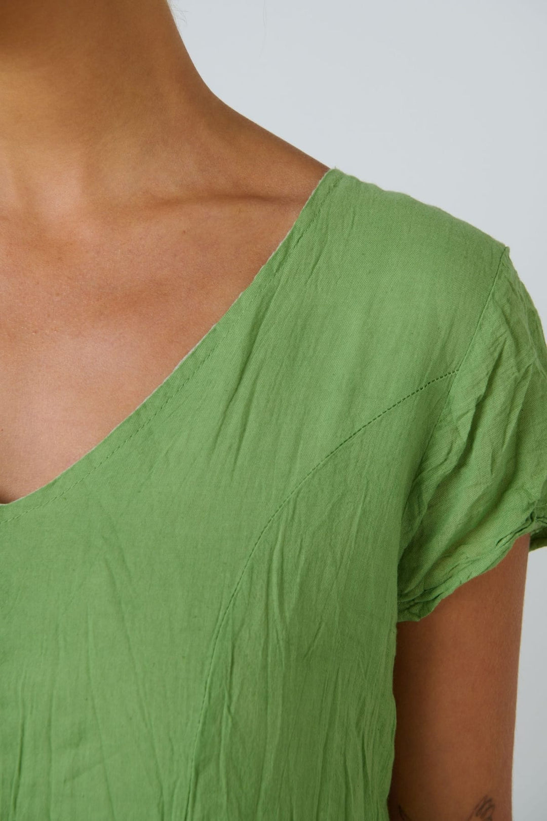NAMASTAI DRESS V NECK COTTON DRESS - P82