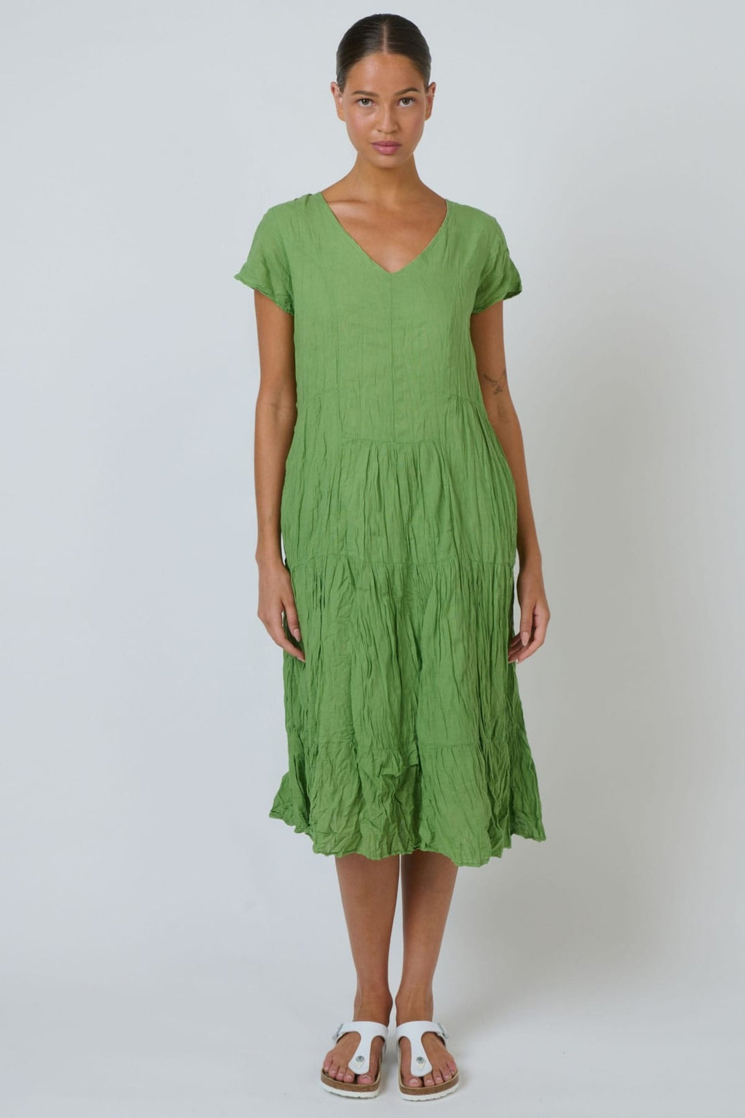 NAMASTAI DRESS V NECK COTTON DRESS - P82