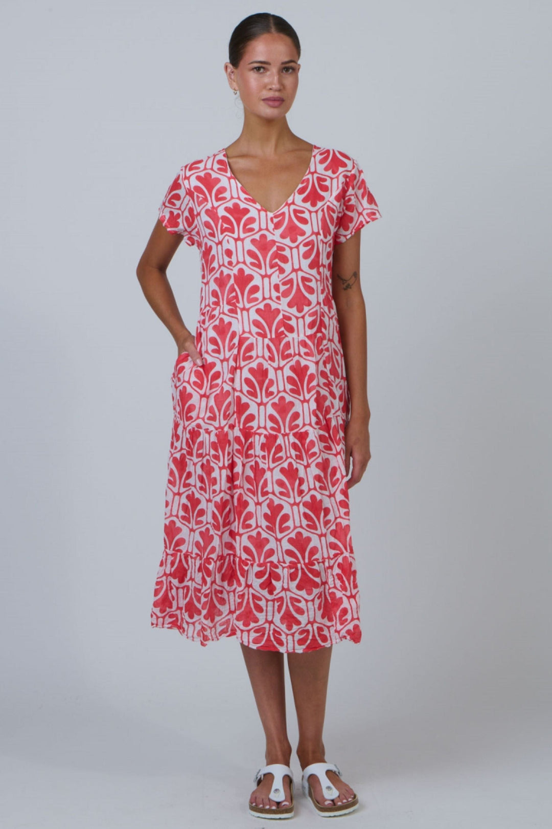 NAMASTAI DRESS V-NECK DRESS - P82