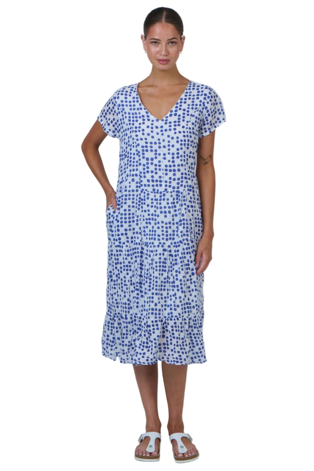 NAMASTAI DRESS V-NECK DRESS - P82