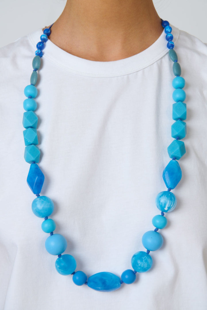 NAMASTAI JEWELLERY BLUE BEADED NECKLACE - BB138