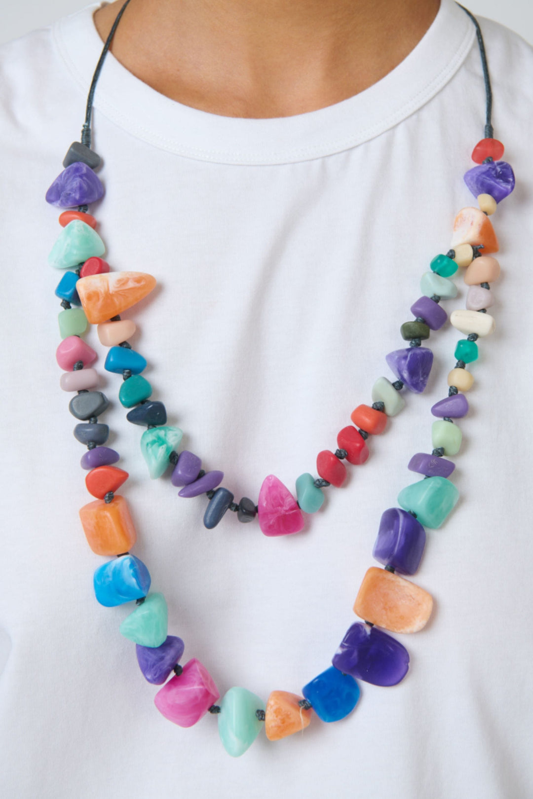 NAMASTAI JEWELLERY MULTI DOUBLE BEADED NECKLACE - BB137
