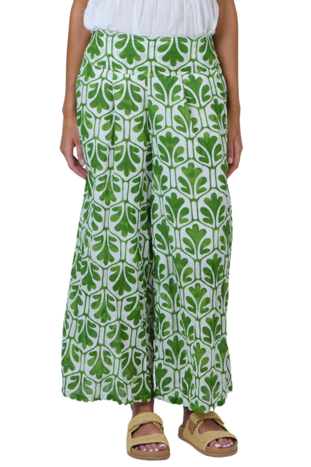 NAMASTAI PANTS S/M / GREEN COTTON PANTS - P125