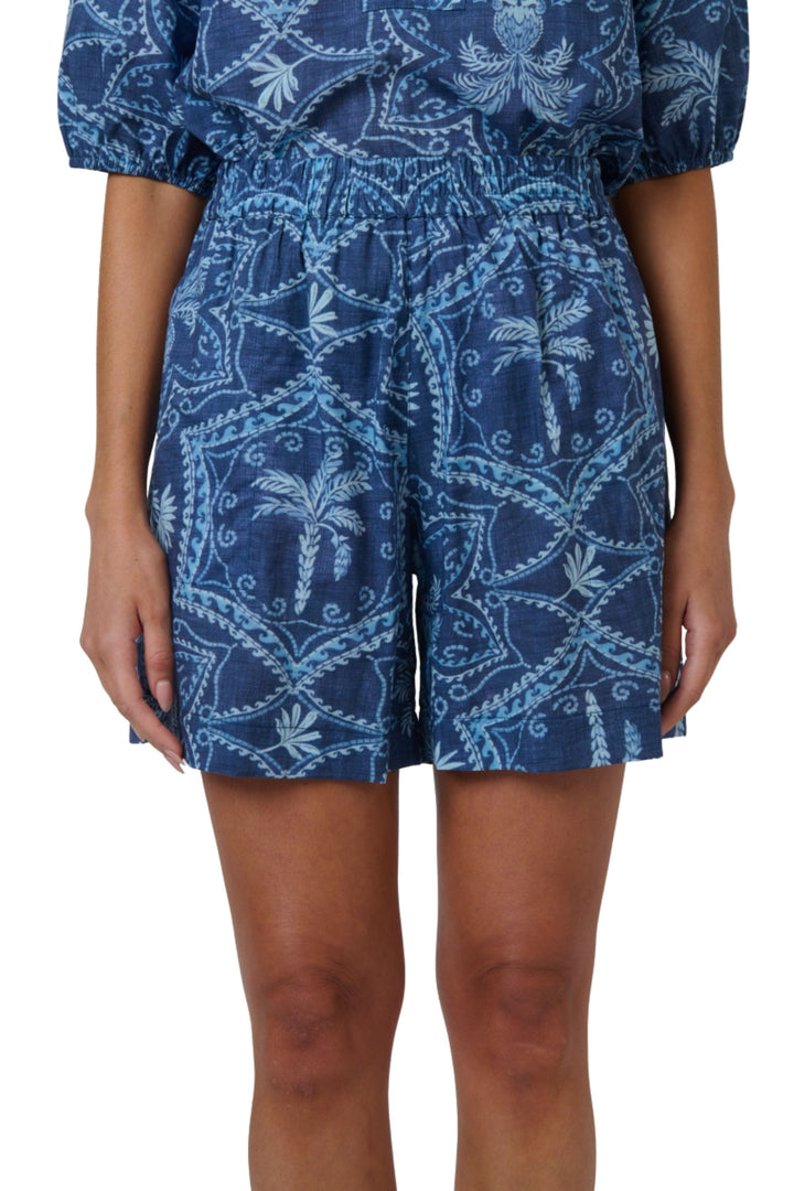 NAMASTAI SHORTS S/M / BLUE-PRINT COTTON SHORTS - NAM34