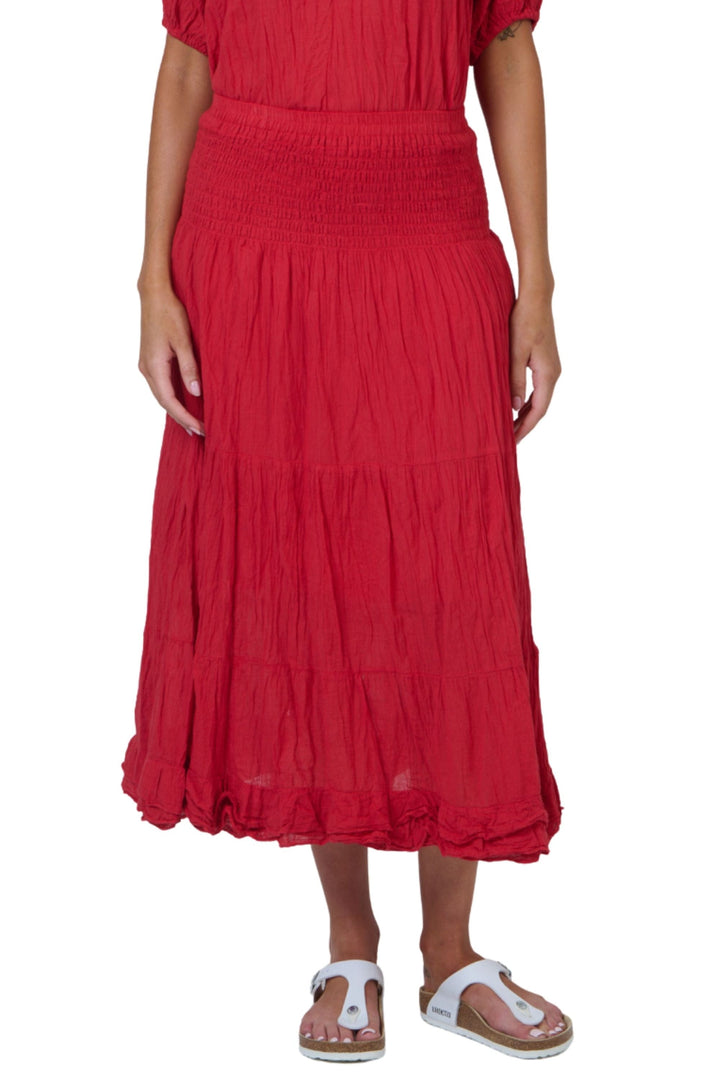 NAMASTAI SKIRT S/M / CHILLI COTTON SKIRT - P34