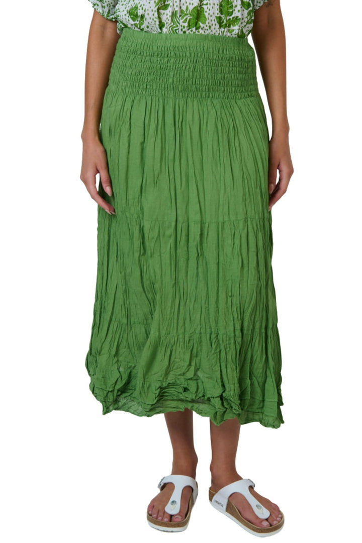 NAMASTAI SKIRT S/M / GREEN COTTON SKIRT - P34