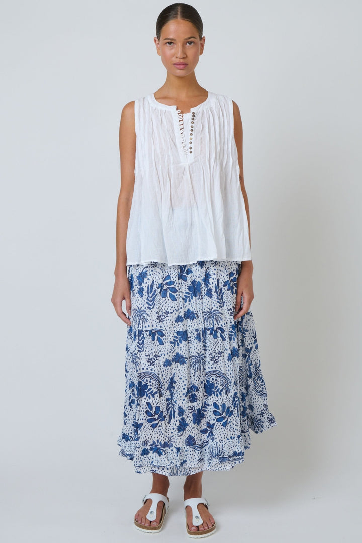 NAMASTAI TOP BUTTONED CRINKLE COTTON TOP - P165