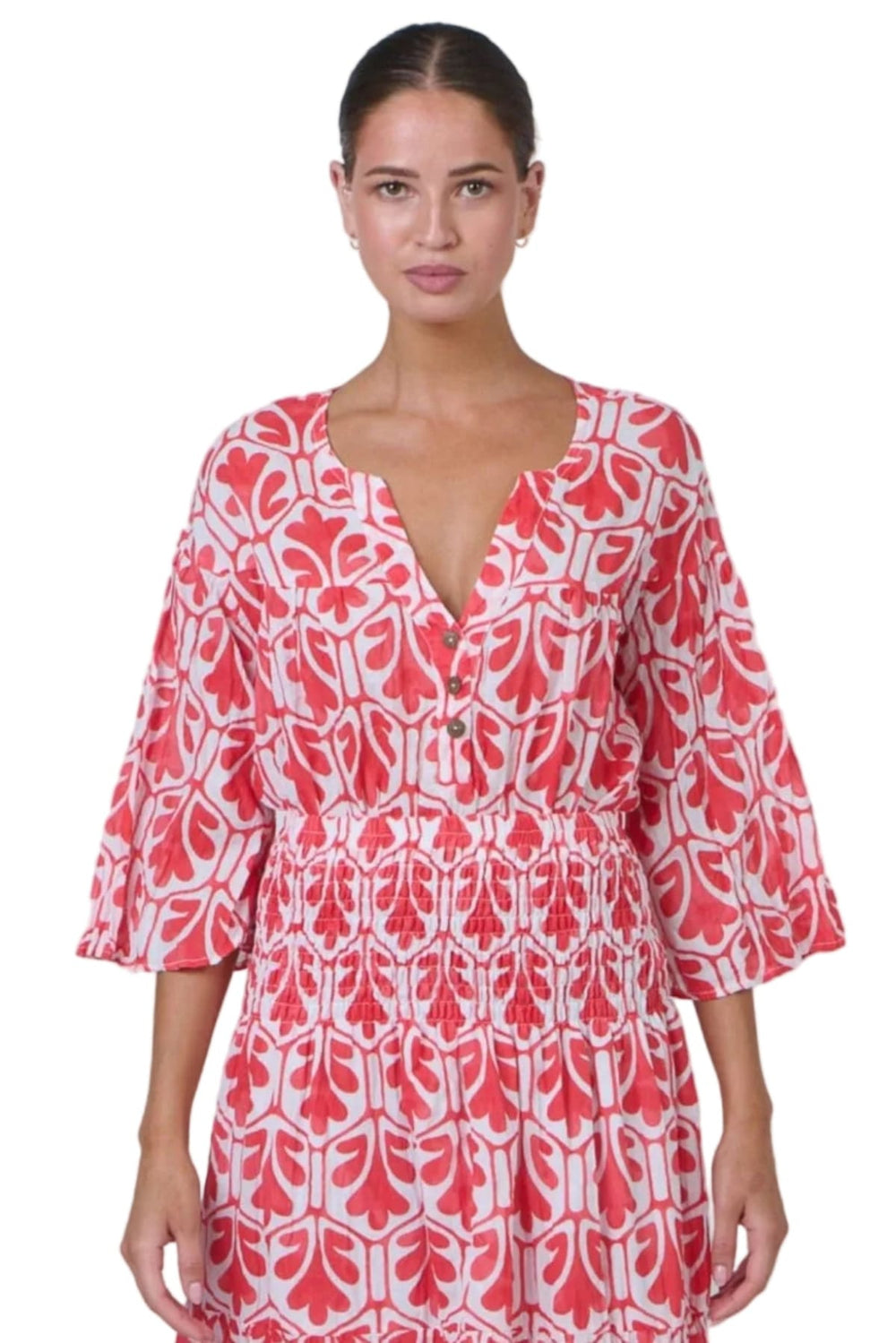 NAMASTAI TOP S/M / CHILLI BUTTON UP TOP - P115