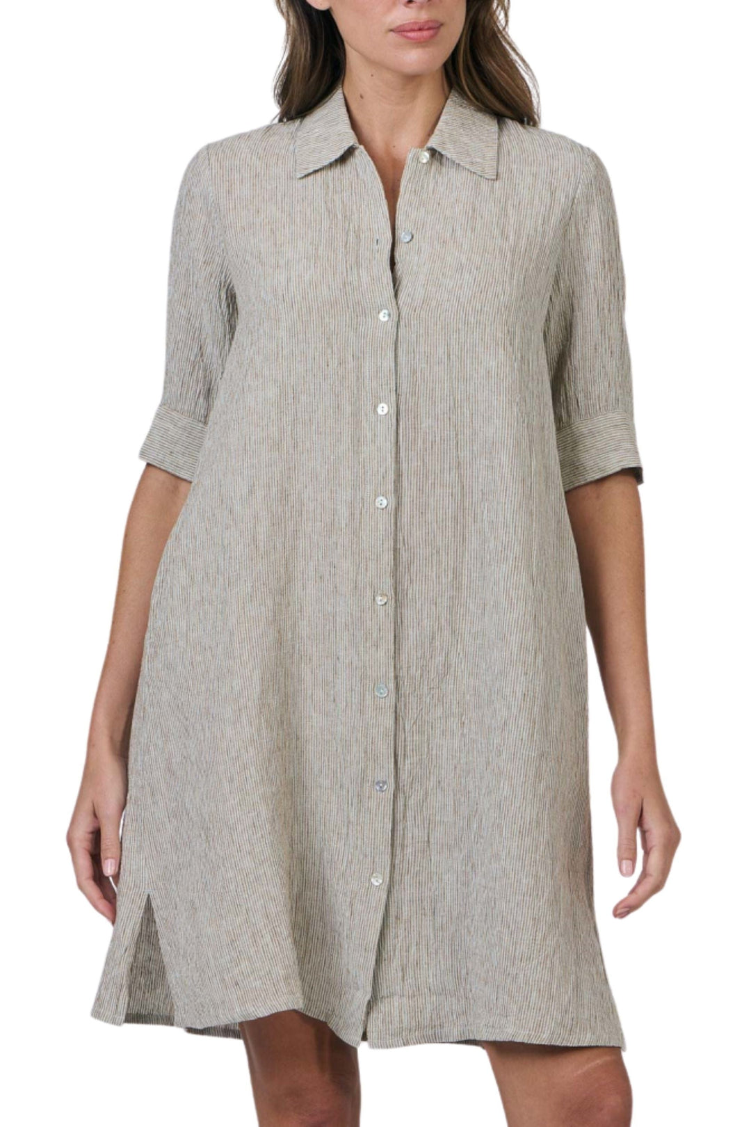 NATURALS BY O AND J DRESS BUTTON UP DRESS - GA513.1