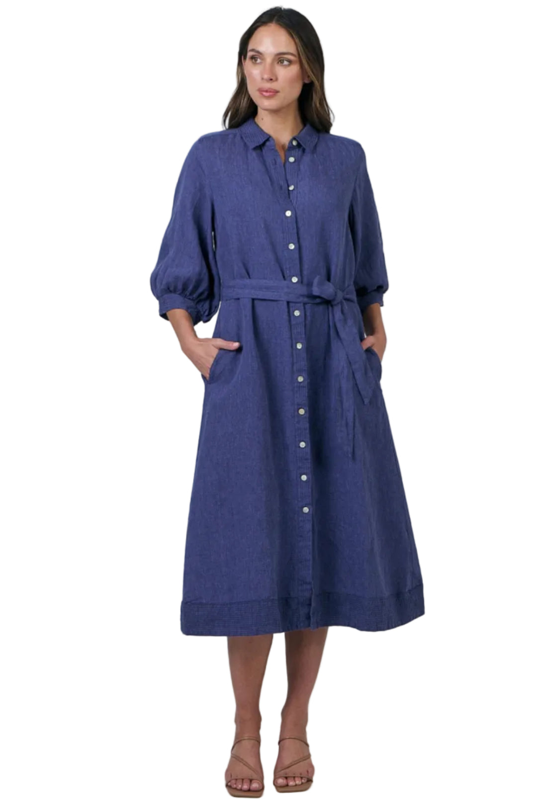NATURALS BY O AND J DRESS BUTTON UP DRESS - GA607
