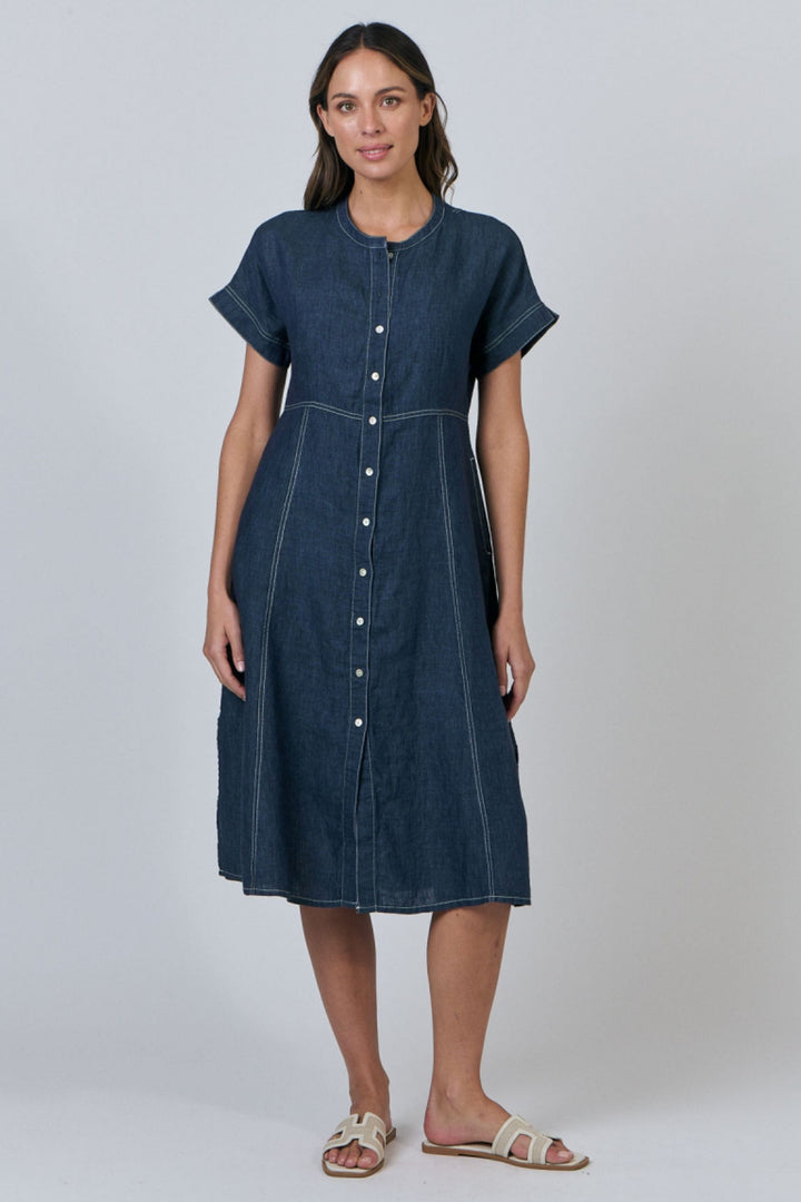 NATURALS BY O AND J DRESS BUTTON UP MIDI - GA612