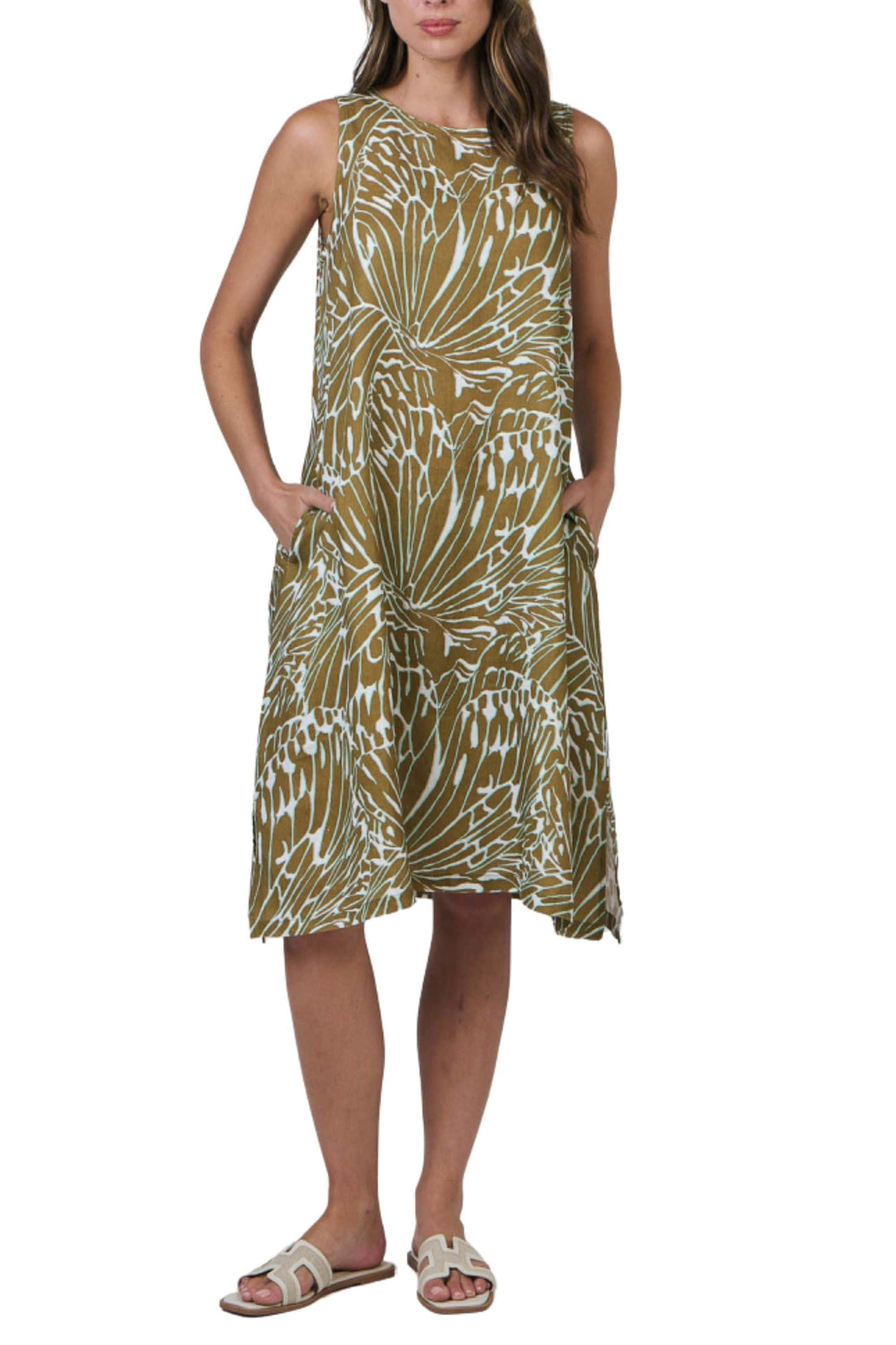 NATURALS BY O AND J DRESS S/LESS MIDI DRESS - GA626