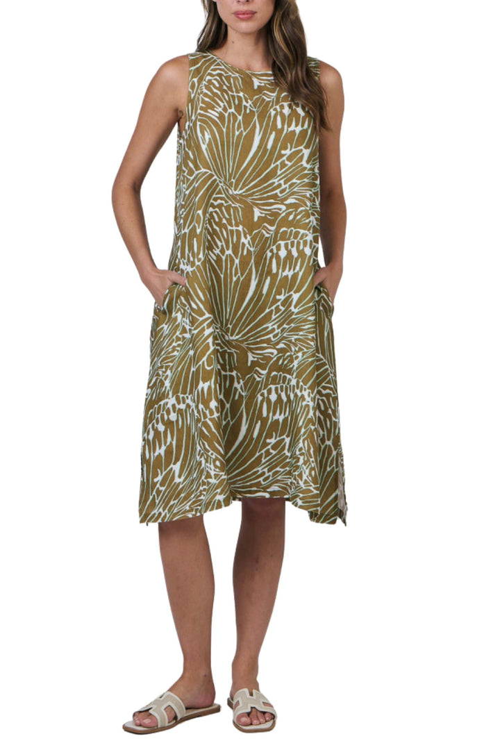 NATURALS BY O AND J DRESS S/LESS MIDI DRESS - GA626