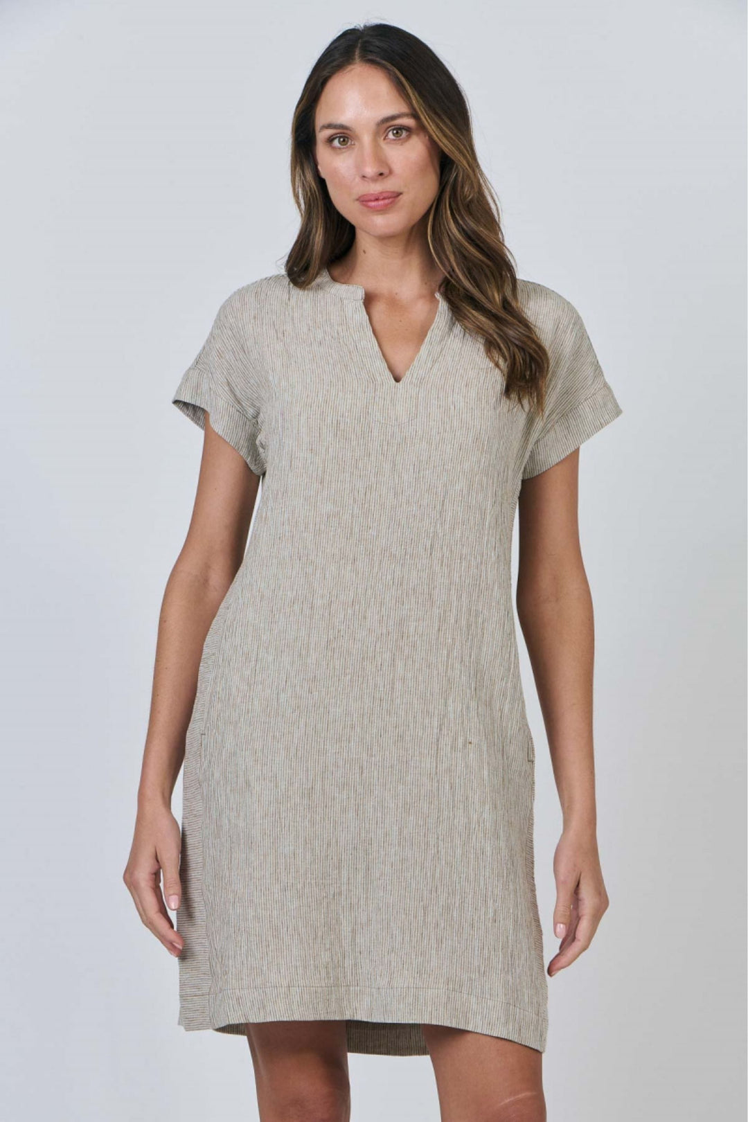 NATURALS BY O AND J DRESS V NECK DRESS - GA613