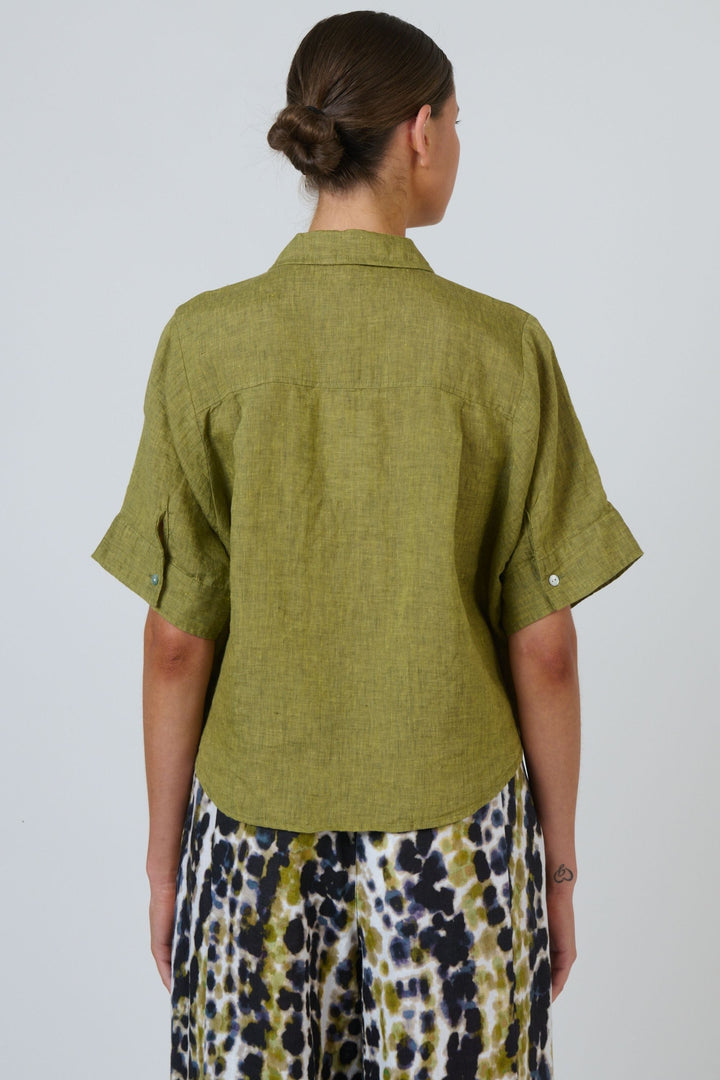 NATURALS BY O AND J SHIRT BUTTON UP LINEN SHIRT - GA685