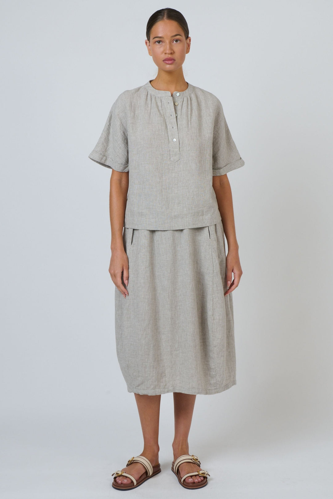 NATURALS BY O AND J SKIRT LINEN SKIRT - GA639