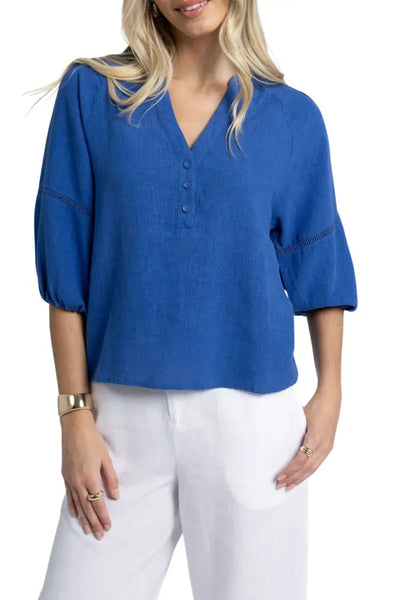NIXIE BLOUSE - HS25200 XS / ROYAL-BLUE BLOUSE