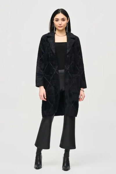 NOTCHED COLLAR COAT - 233951JR S / BLACK JACKET