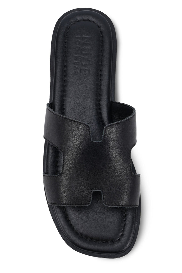 NUDE FOOTWEAR SHOES 37 / BLACK DELTA SLIDE