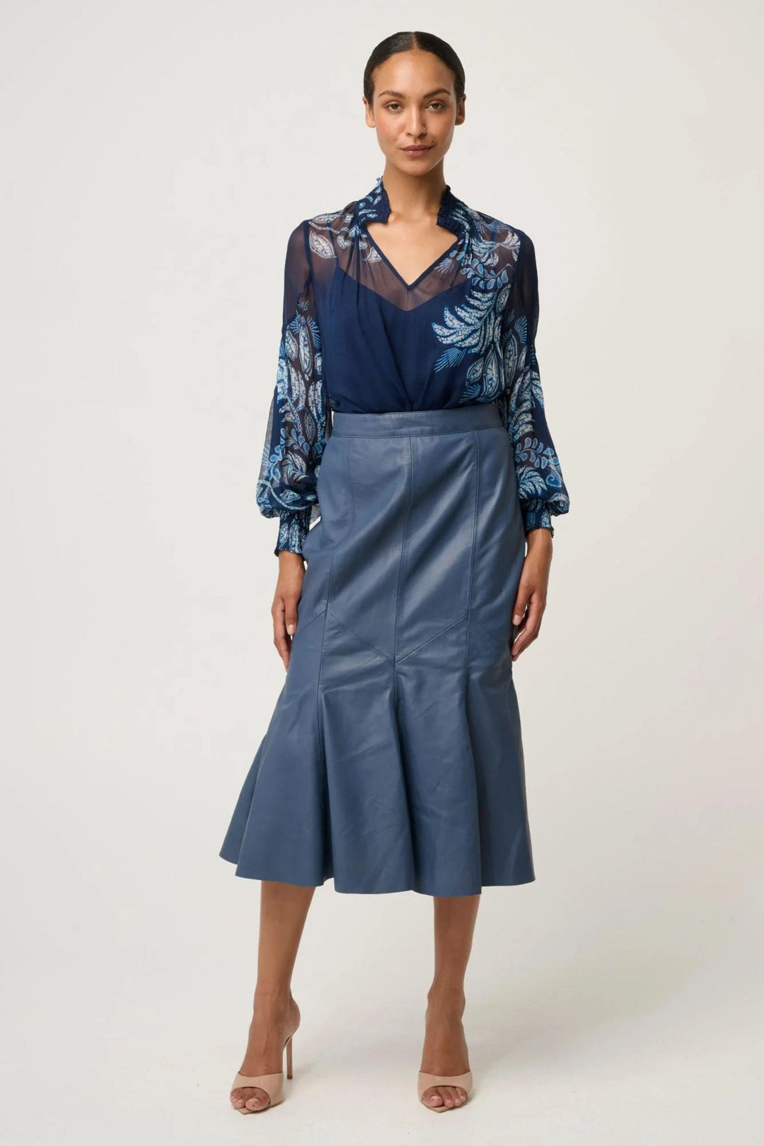 ONCE WAS BLOUSE COLETTE SHIRRED COLLAR BLOUSE - OW22111