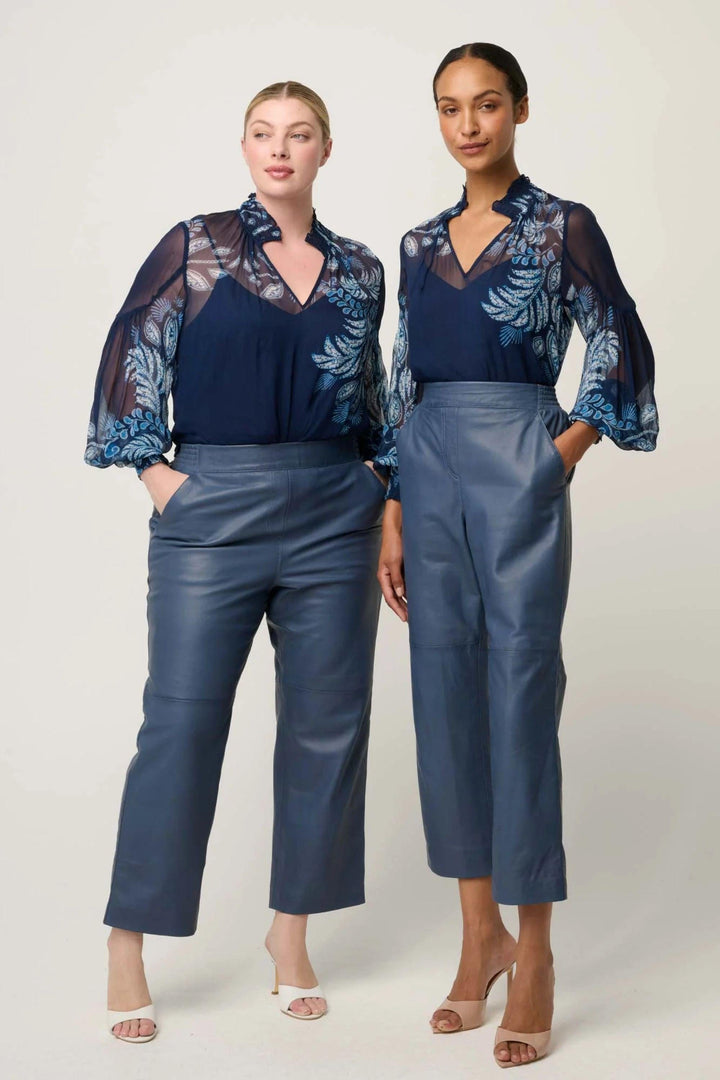 ONCE WAS BLOUSE COLETTE SHIRRED COLLAR BLOUSE - OW22111