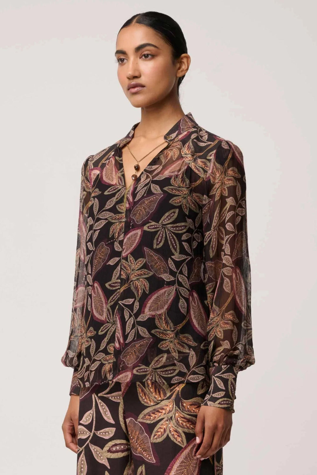 ONCE WAS BLOUSE FREYA SHEER EMBELLISHED BLOUSE - OW22122