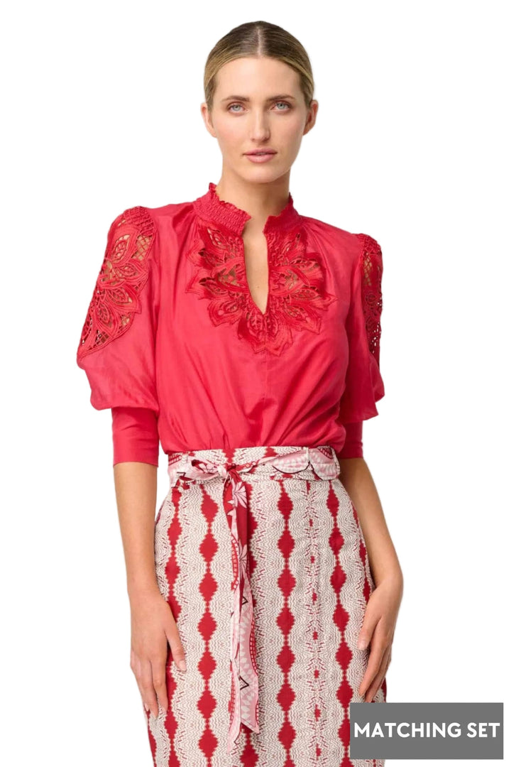 ONCE WAS BLOUSE OLEANDER COTTON SILK BLOUSE - OW21821