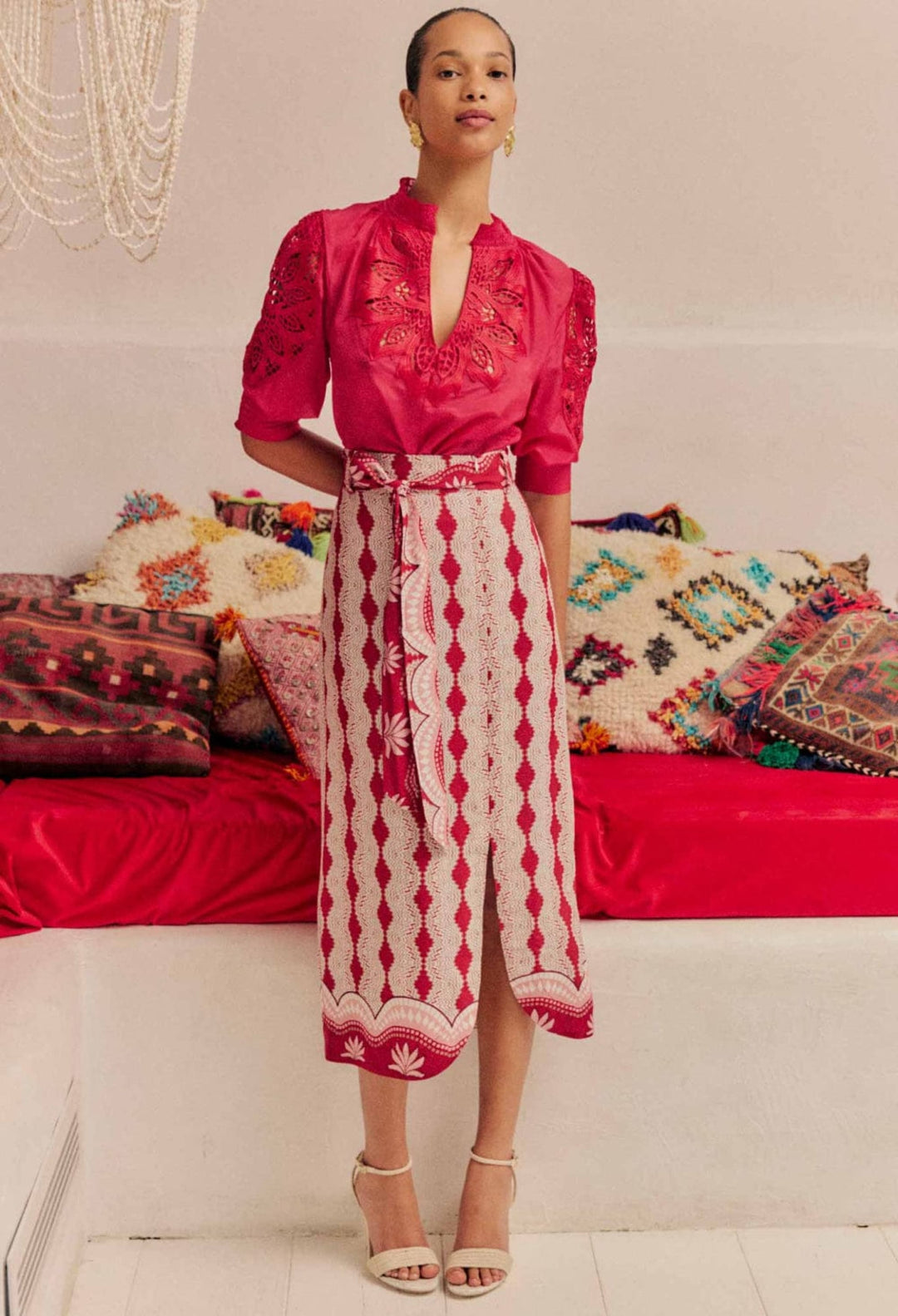 ONCE WAS BLOUSE OLEANDER COTTON SILK BLOUSE - OW21821