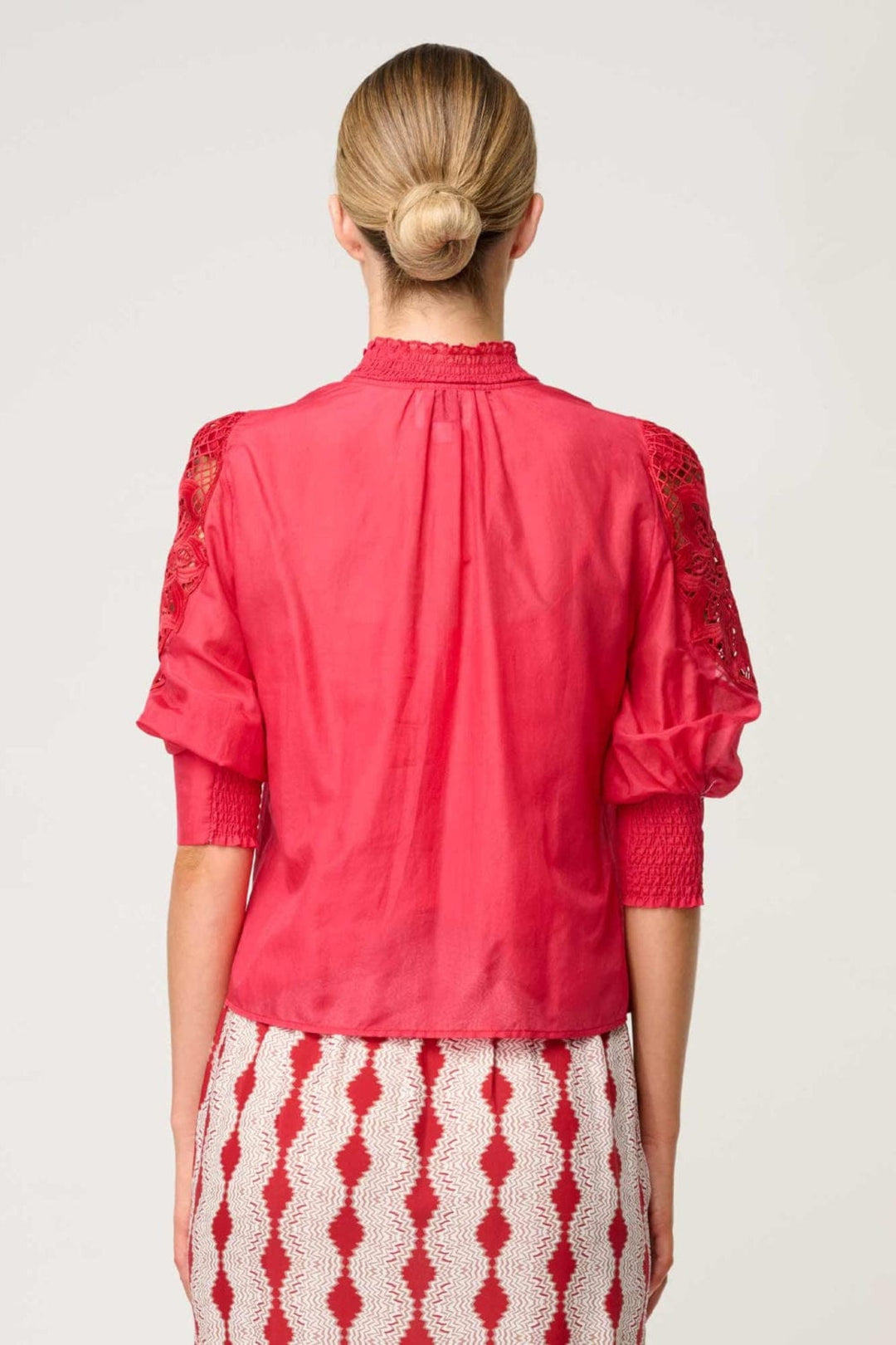 ONCE WAS BLOUSE OLEANDER COTTON SILK BLOUSE - OW21821